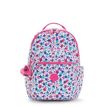 Kipling Seoul Large Printed 15" Laptop Rygsække Lyserød | DK 1856FD